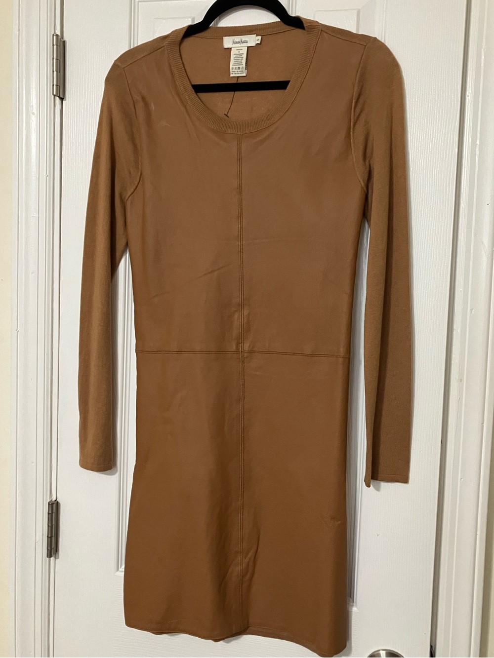 Quiet luxury leather nude dress - great conditon, size S